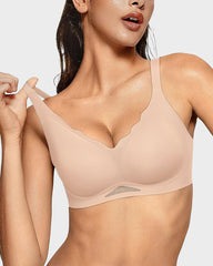 Naadloze bh van transparant mesh voor dames