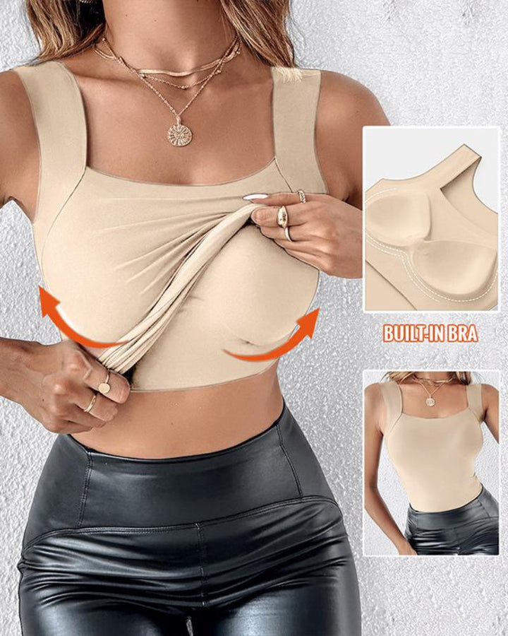 U-Hals Ingebouwde BH Corrigerende Tanktop
