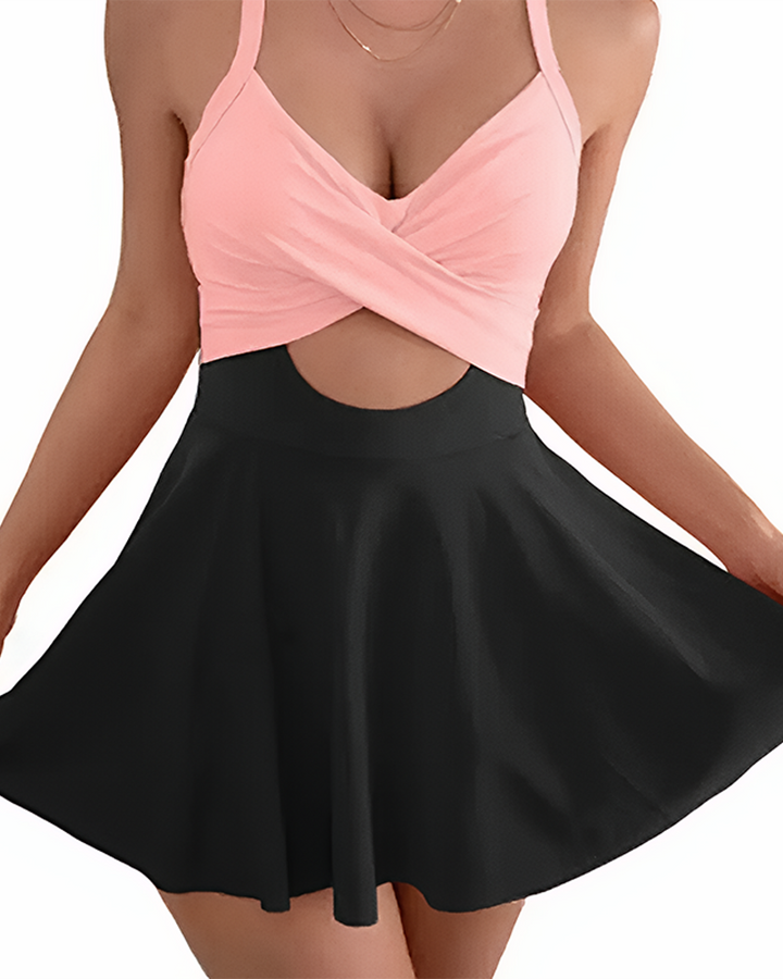 High Waist Cutout Badpak Corrigerend Zwemjurkje