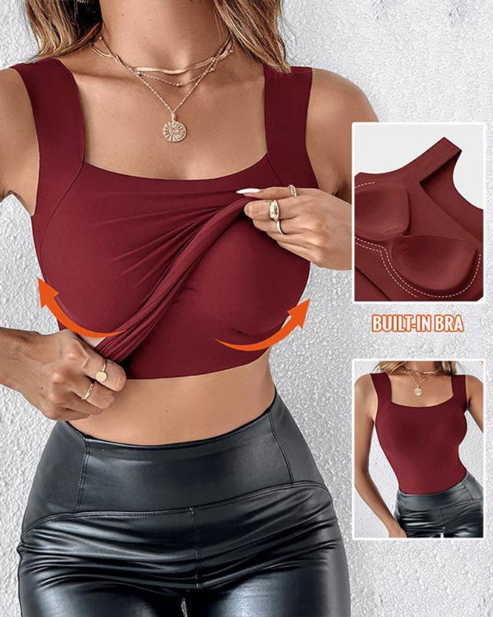 U-Hals Ingebouwde BH Corrigerende Tanktop