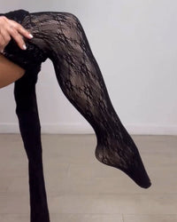 Legging met kanten patroon, plus fluweel, warm