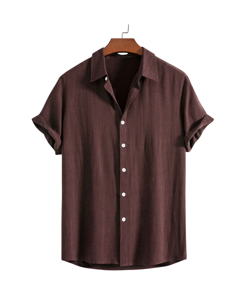 Capri Overhemd met Camp Collar van Katoen met Structuur