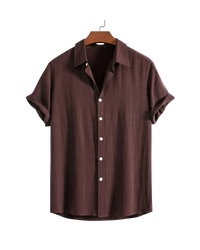 Capri Overhemd met Camp Collar van Katoen met Structuur