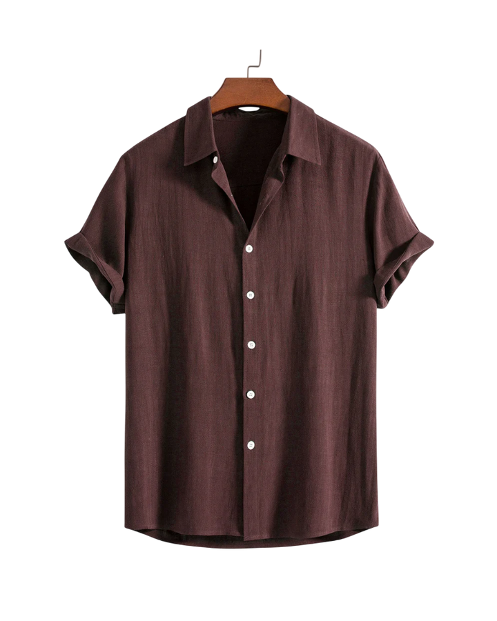 Capri Overhemd met Camp Collar van Katoen met Structuur
