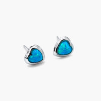 Oorknopjes met blauwe opaalhartjes