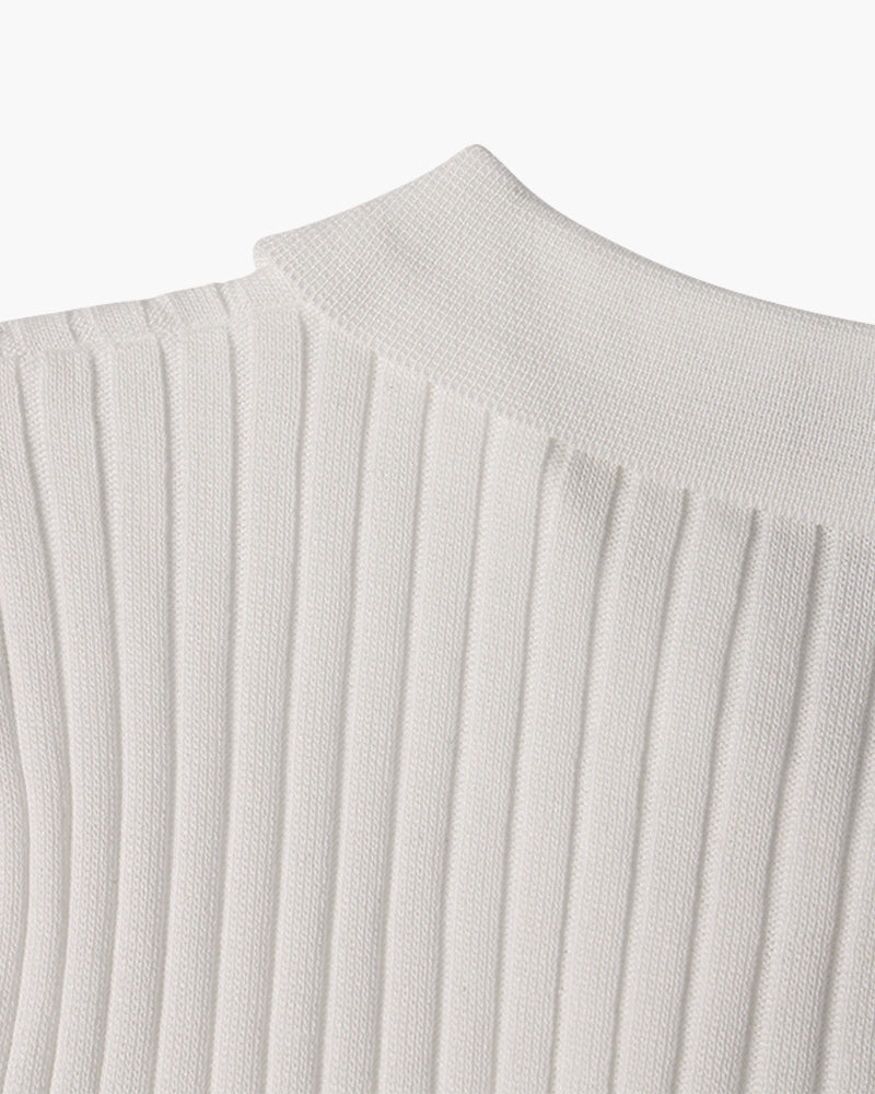 Siena Ribgebreid Poloshirt met V-hals