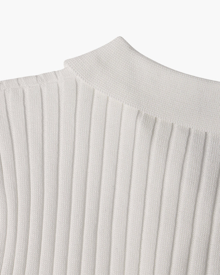 Siena Ribgebreid Poloshirt met V-hals