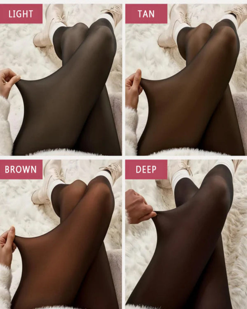 Nieuw model Naadloze Doorschijnende Fleece Gevoerde Panty