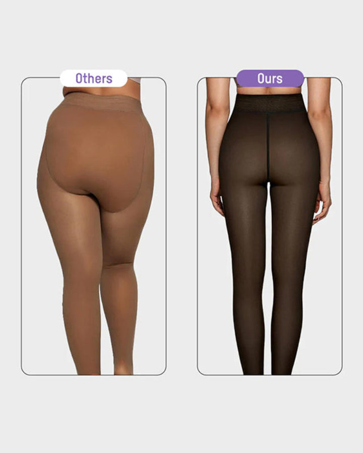 Nieuw model Naadloze Doorschijnende Fleece Gevoerde Panty