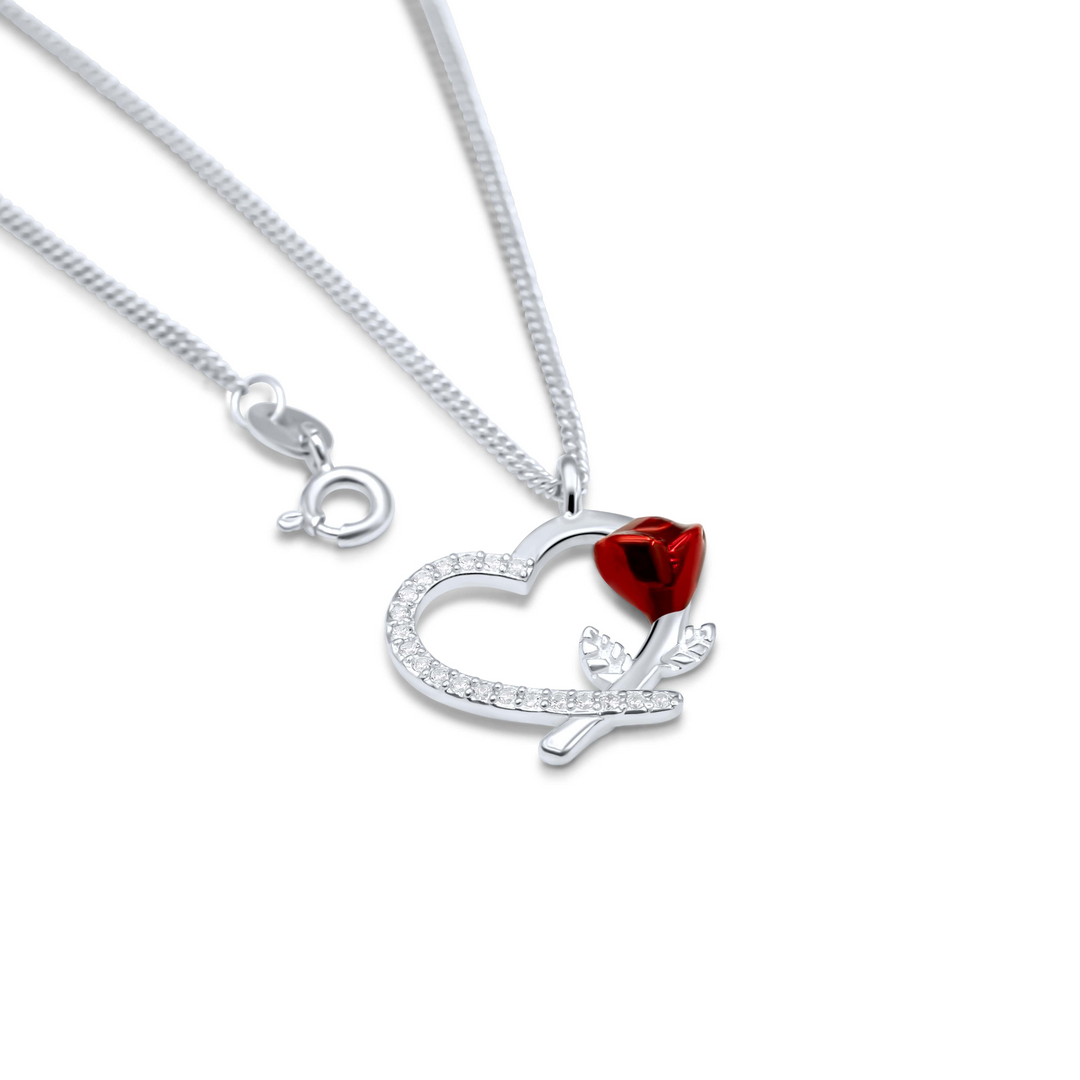 Zielsverwant - Roze Hart Ketting