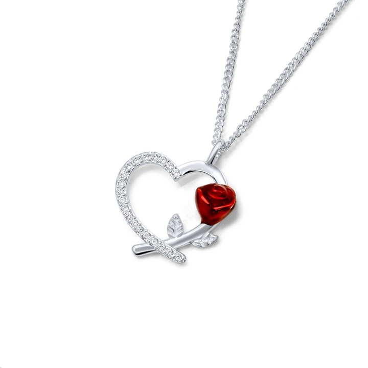 Zielsverwant - Roze Hart Ketting