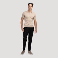 Siena Ribgebreid Poloshirt met V-hals