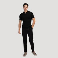 Siena Ribgebreid Poloshirt met V-hals