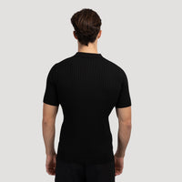 Siena Ribgebreid Poloshirt met V-hals