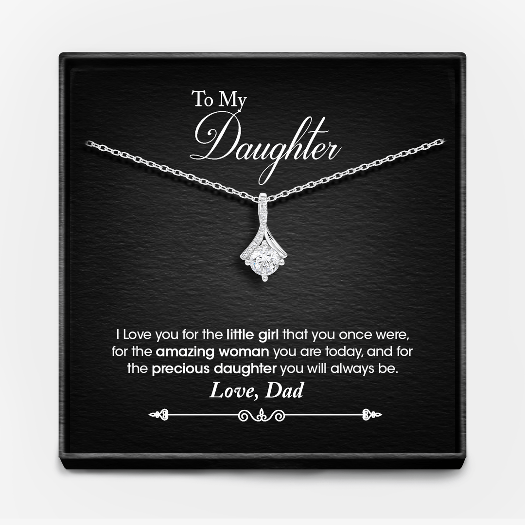 "AAN MIJN DOCHTER, LIEFDE PAPA" WITGOUDEN KETTING