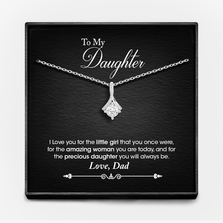 "AAN MIJN DOCHTER, LIEFDE MAMA" WITGOUDEN KETTING