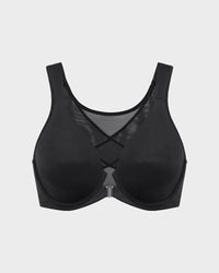 Bralette met voorsluiting, zonder voering, met beugel, diepe V-hals en rugondersteuning