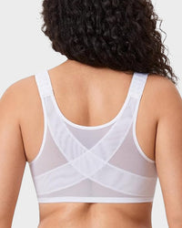Bralette met voorsluiting, zonder voering, met beugel, diepe V-hals en rugondersteuning