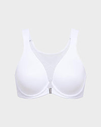 Bralette met voorsluiting, zonder voering, met beugel, diepe V-hals en rugondersteuning
