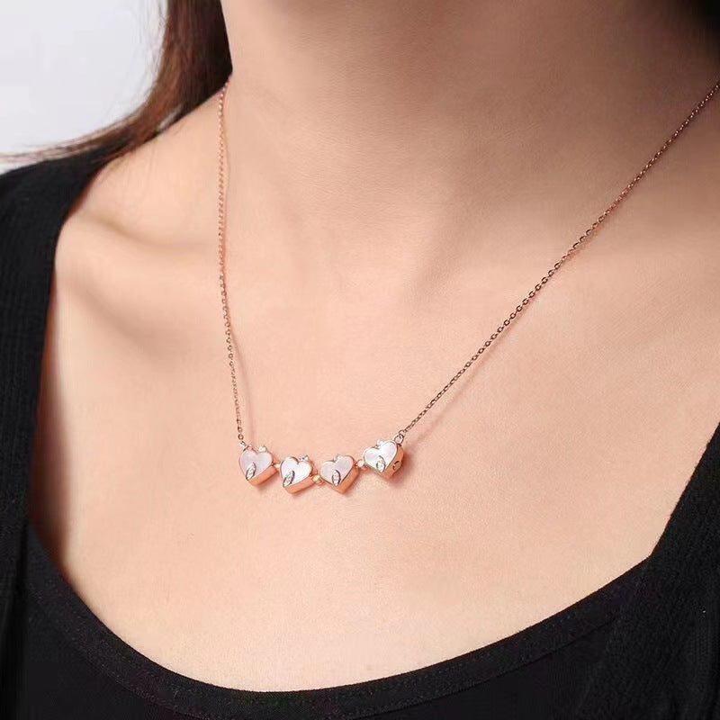 Sterling Zilver Magnetische Schelp Vouwbare Klavertje Vier Ketting