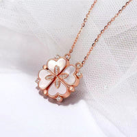 Sterling Zilver Magnetische Schelp Vouwbare Klavertje Vier Ketting