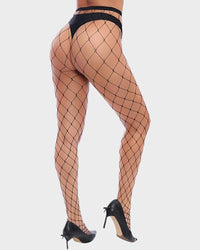 Klassieke fishnet panty met hoge taille – 4 gaasstijlen