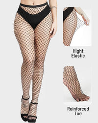 Klassieke fishnet panty met hoge taille – 4 gaasstijlen