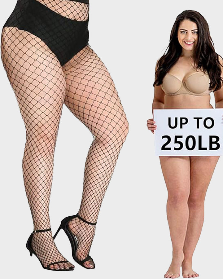 Klassieke fishnet panty met hoge taille – 4 gaasstijlen