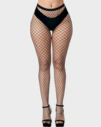 Klassieke fishnet panty met hoge taille – 4 gaasstijlen