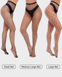 Klassieke fishnet panty met hoge taille – 4 gaasstijlen