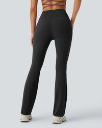 High-Waisted Buikcorrigerende Shaping Yoga Legging met Zakken en Uitlopende Pijpen