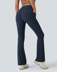 High-Waisted Buikcorrigerende Shaping Yoga Legging met Zakken en Uitlopende Pijpen