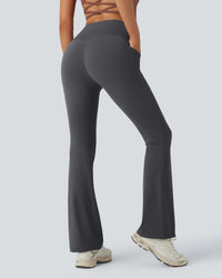 High-Waisted Buikcorrigerende Shaping Yoga Legging met Zakken en Uitlopende Pijpen