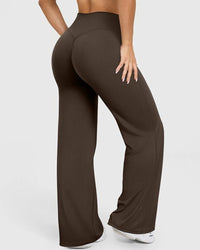 Casual zachte broek met rechte pijpen en hoge taille