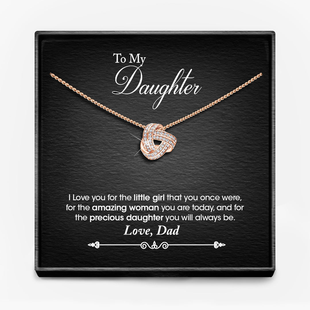AAN MIJN DOCHTER, LIEFDE MAMA/ MAMA EN PAPA/ PAPA - Infinity Knoop Ketting