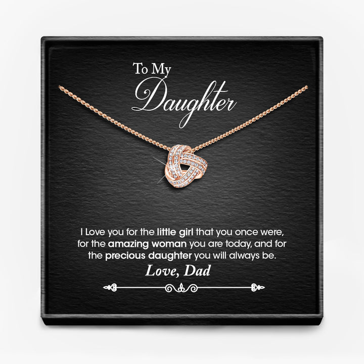 AAN MIJN DOCHTER, LIEFDE MAMA/ MAMA EN PAPA/ PAPA - Infinity Knoop Ketting
