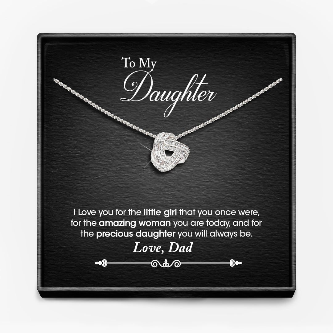 AAN MIJN DOCHTER, LIEFDE MAMA/ MAMA EN PAPA/ PAPA - Infinity Knoop Ketting