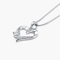 Gepersonaliseerde Valentijn Sterling Zilveren Heilig Hart Ketting - 5 Kleuren