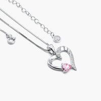 Vrouw In Mijn Hart - Sterling Zilveren Heilig Hart Ketting - 5 Kleuren