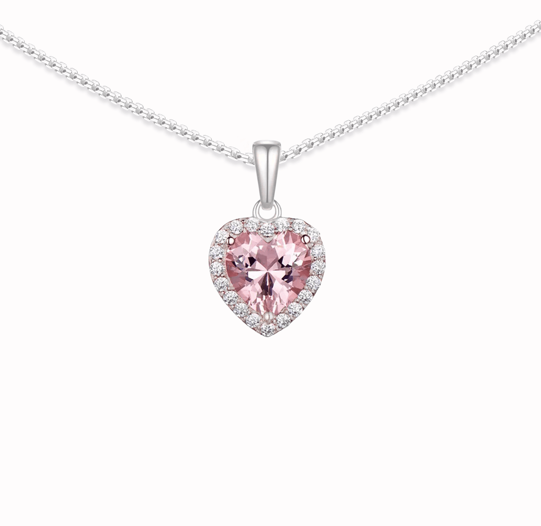 Eén op een Miljoen Mama - Roze Morganiet Hartketting