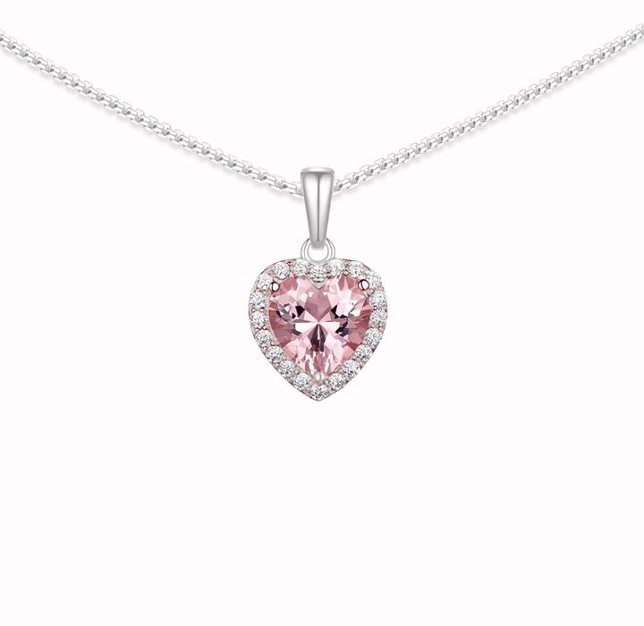 Eén op een Miljoen Mama - Roze Morganiet Hartketting