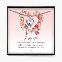 Vrouw In Mijn Hart - Sterling Zilveren Heilig Hart Ketting - 5 Kleuren
