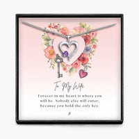 Vrouw In Mijn Hart - Sterling Zilveren Heilig Hart Ketting - 5 Kleuren
