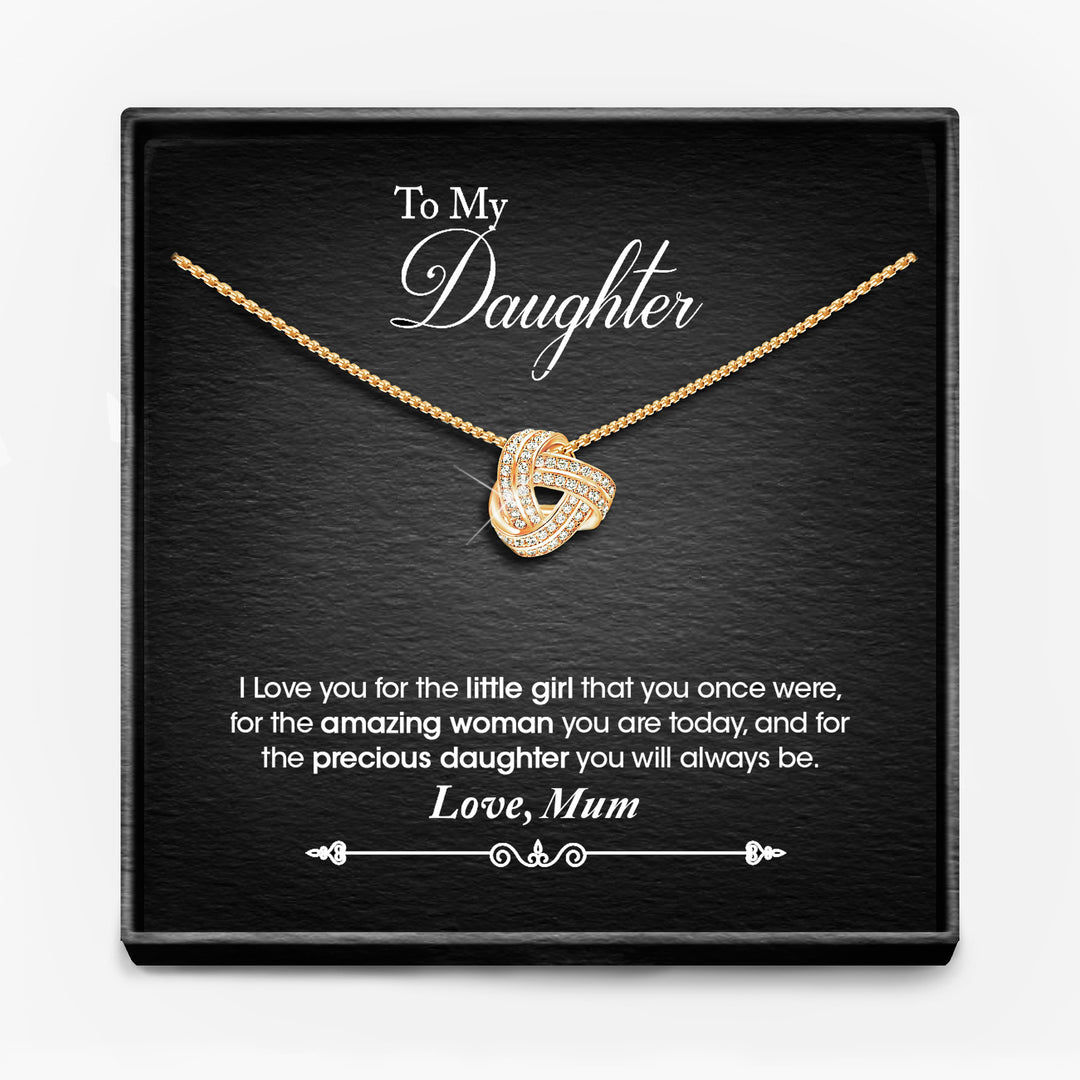 AAN MIJN DOCHTER, LIEFDE MAMA/ MAMA EN PAPA/ PAPA - Infinity Knoop Ketting