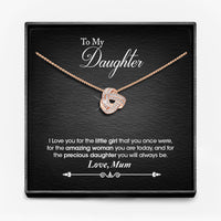 AAN MIJN DOCHTER, LIEFDE MAMA/ MAMA EN PAPA/ PAPA - Infinity Knoop Ketting