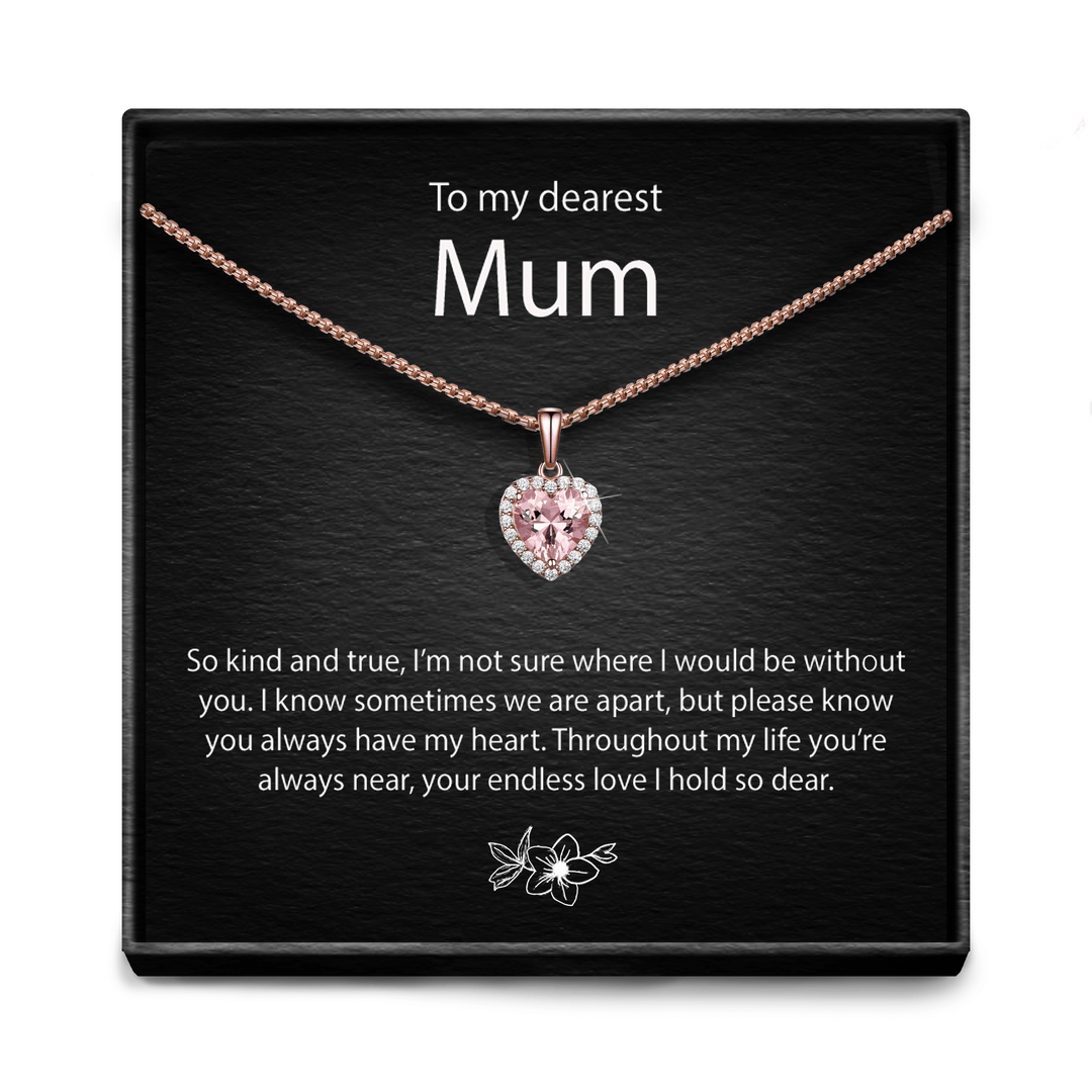 "Liefste Mama" - Roze Morganiet Hartketting