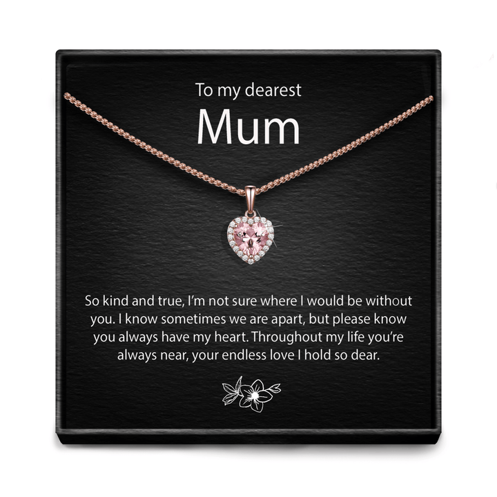 "Liefste Mama" - Roze Morganiet Hartketting