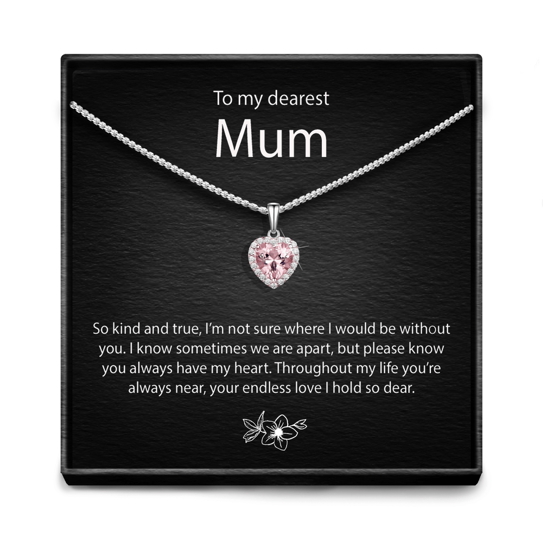 "Liefste Mama" - Roze Morganiet Hartketting