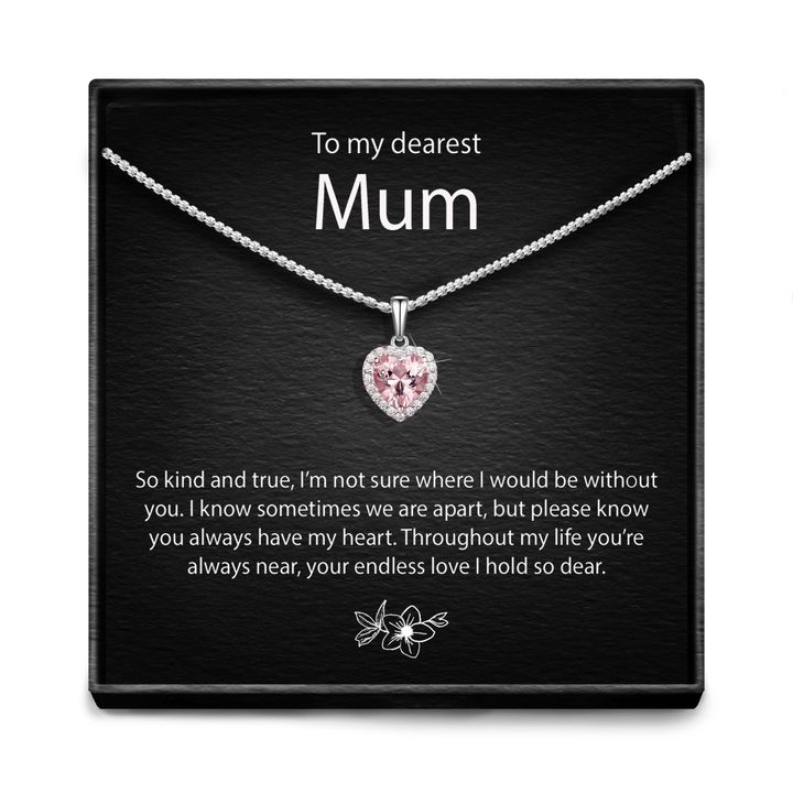 "Liefste Mama" - Roze Morganiet Hartketting
