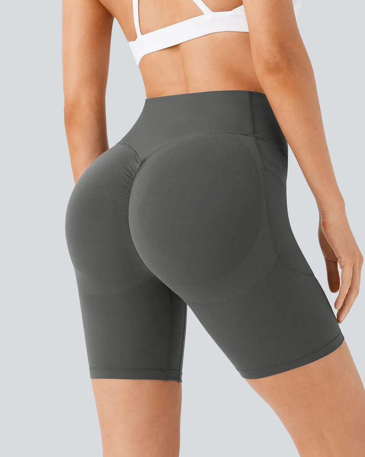 ⏳Tijdelijke aanbieding🎉High Waisted Butt Lifting Tummy Control Shaping Training Shorts met zijzakken 7"